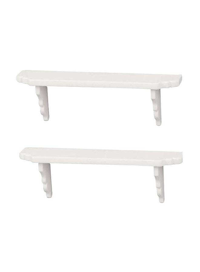 BWESOO 2Pcs White Dollhouse Wall Shelf, 1:12 Scale Miniature Storage Shelf for Kitchen Scene Decor Accessories - Image 1